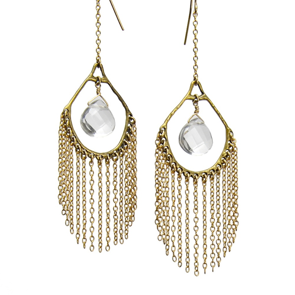 Chic Gold Fringe Earrings